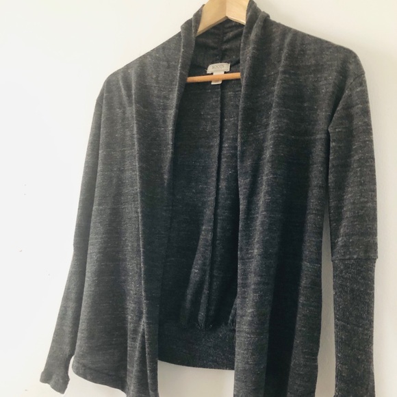 Roots Open Collar Cardigan with Thumb Holes Sleeves - Picture 1 of 5